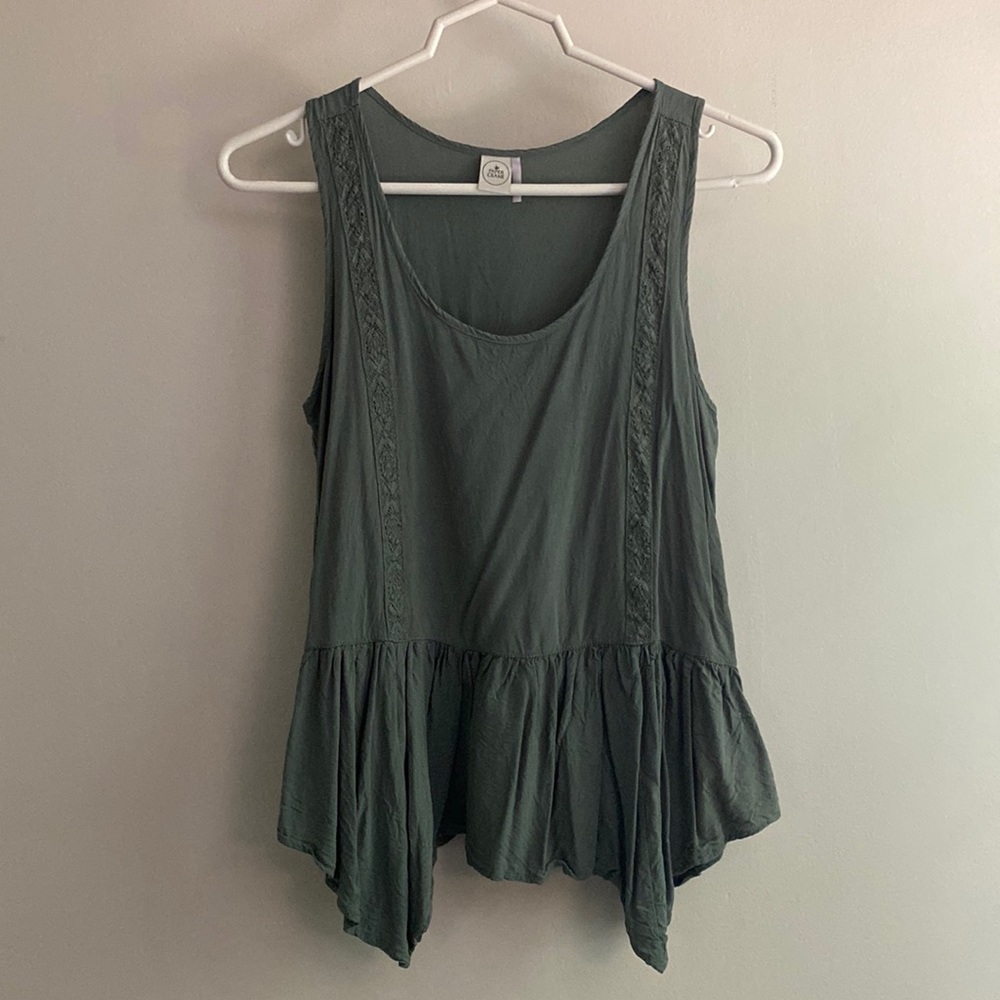 Hunter green womens swing tank top